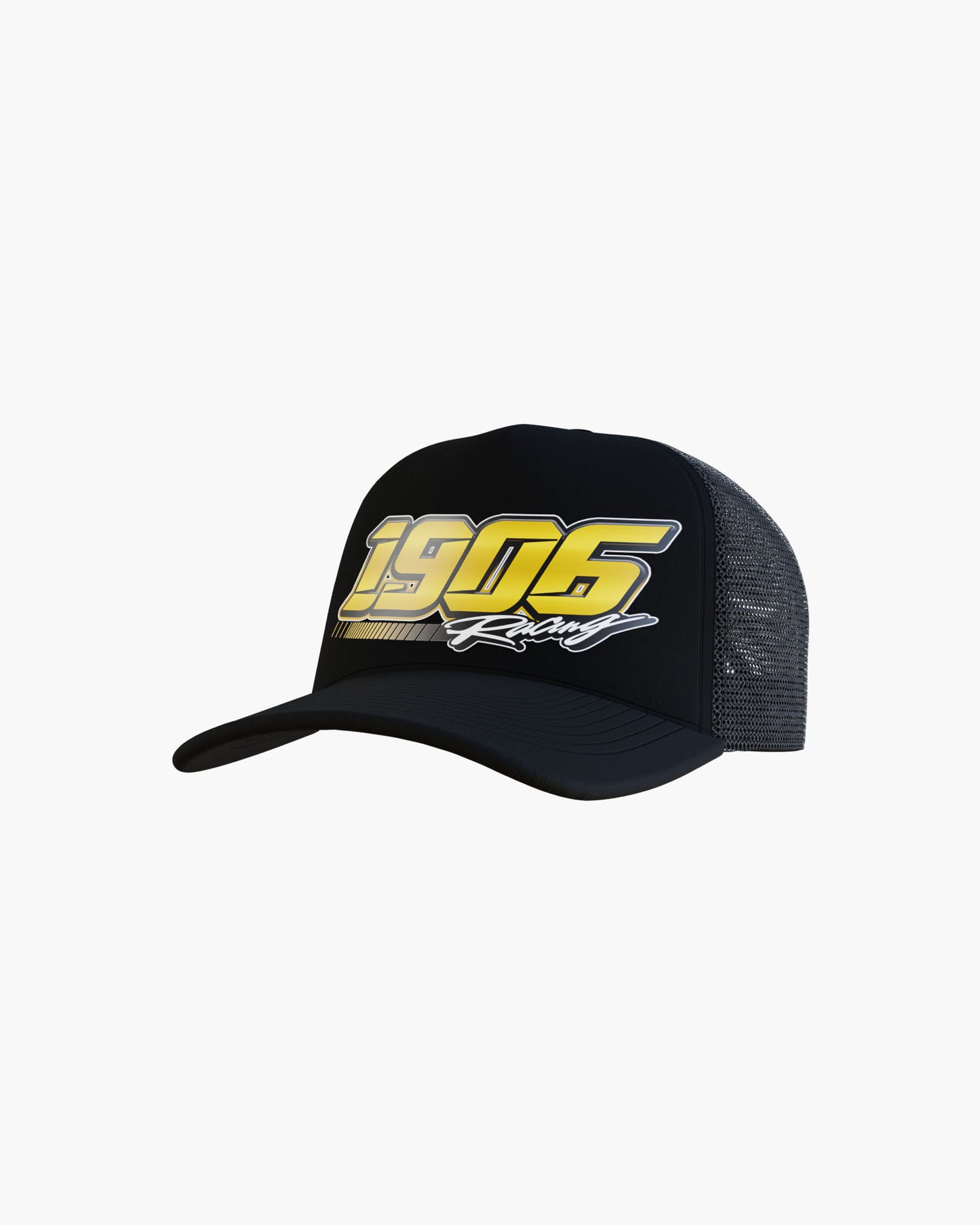 '1906 Racing' Foam Trucker Hat. (black)