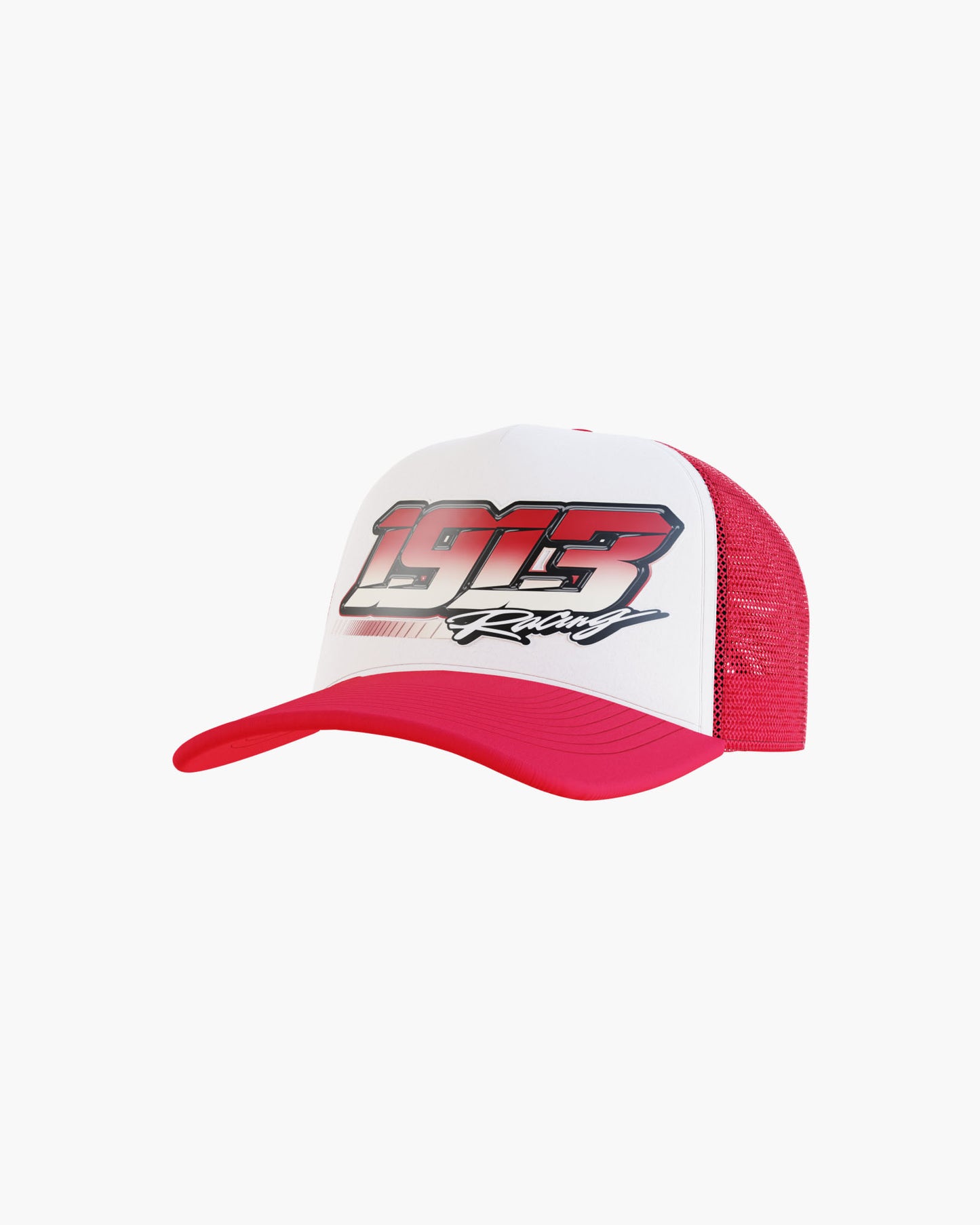 '1913 Racing' Foam Trucker Hat. (red+white)