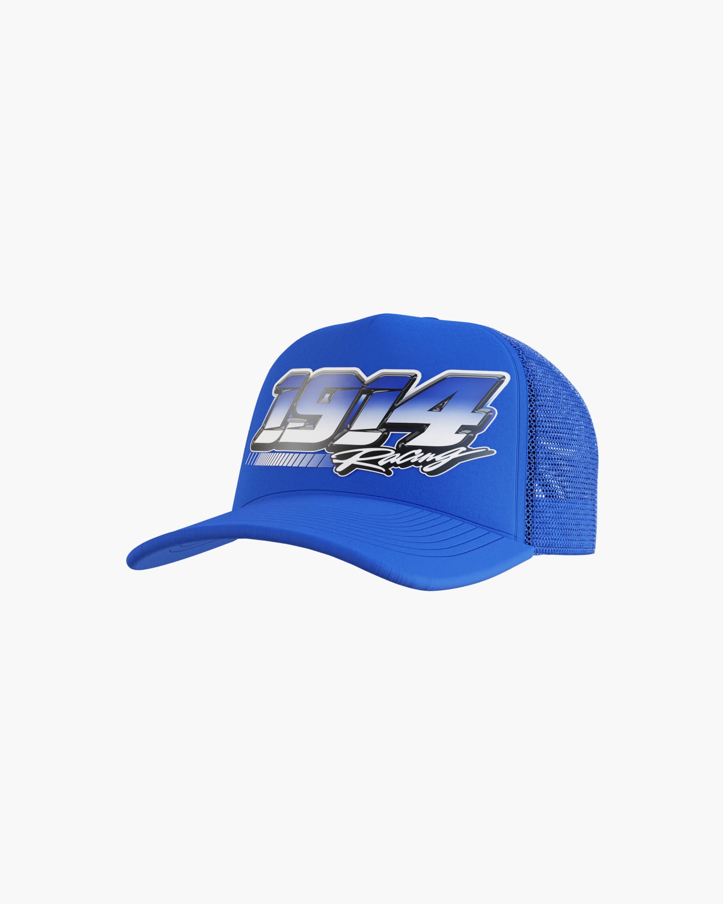 '1914 Racing' Foam Trucker Hat. (blue)