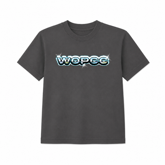 WOPCC Chrome Bubble Letter Youth Tee (Charcoal)