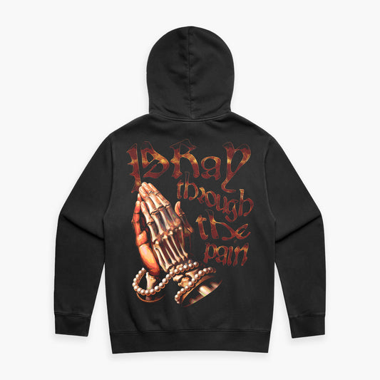 'Pray through the pain' Faded Hoodie