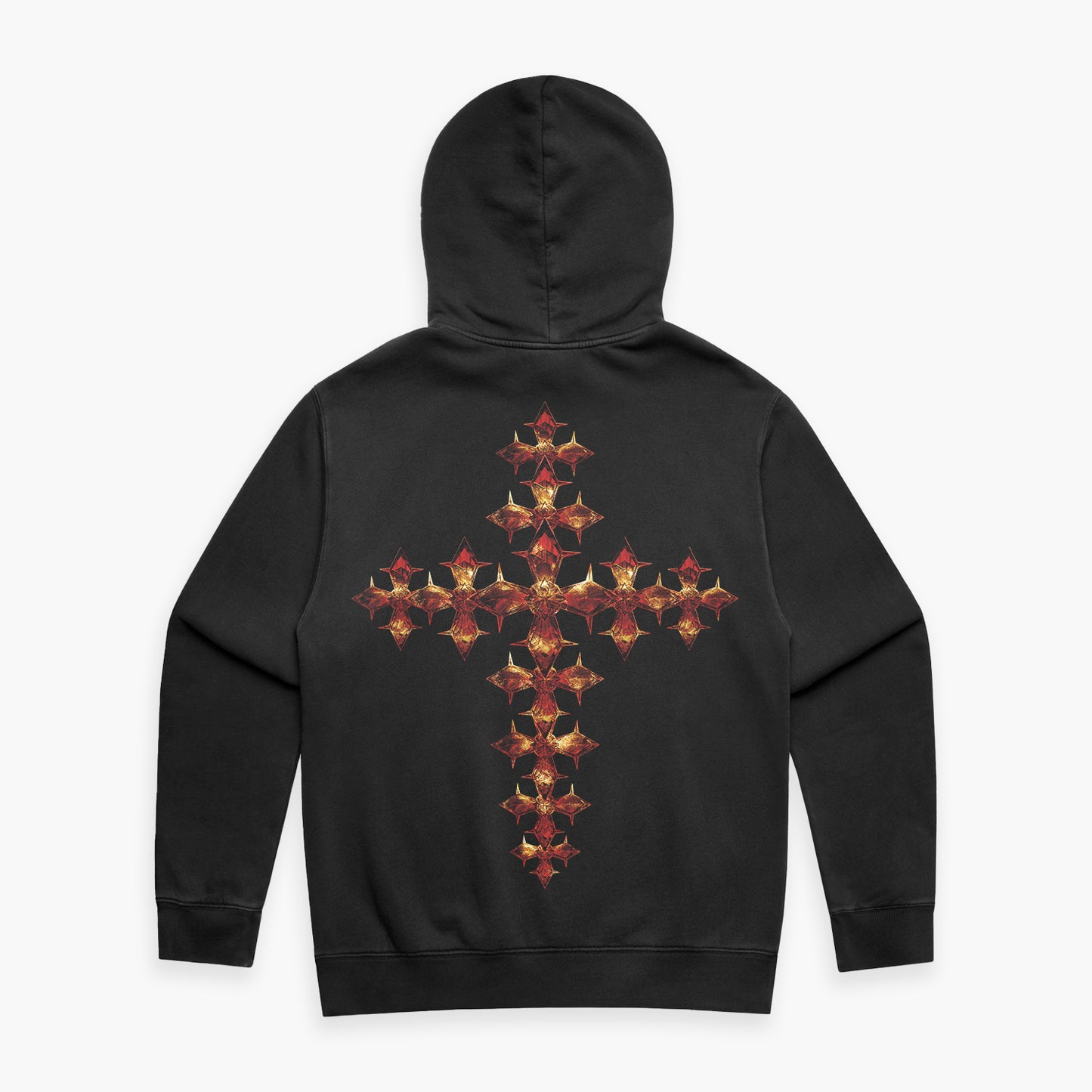 'Prayer in Pearls' Faded Hoodie (Black)