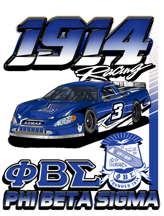 Phi Beta Sigma '1914' Racing' Crewneck (Black)