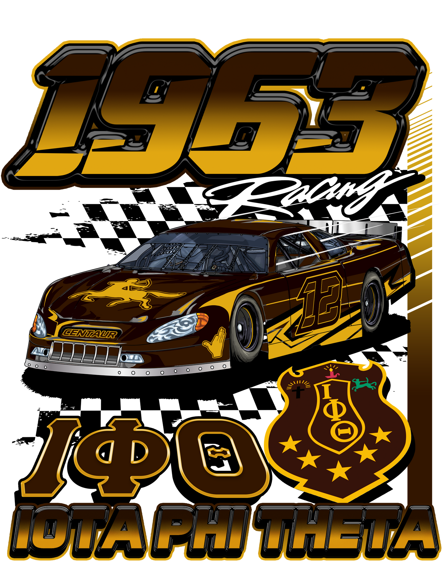 Iota Phi Theta '1963 Racing'. (white)