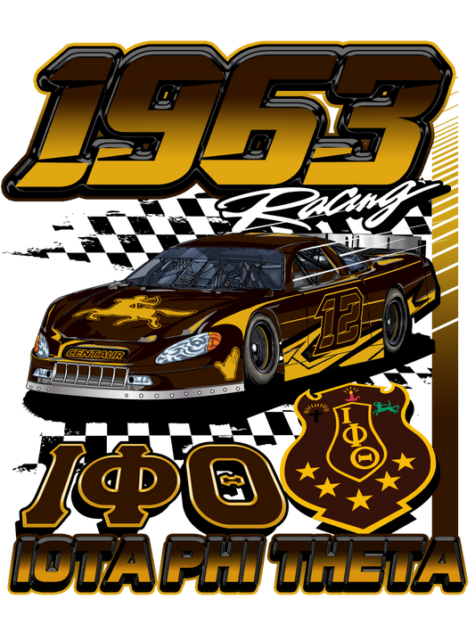 Iota Phi Theta '1963 Racing'. (white)