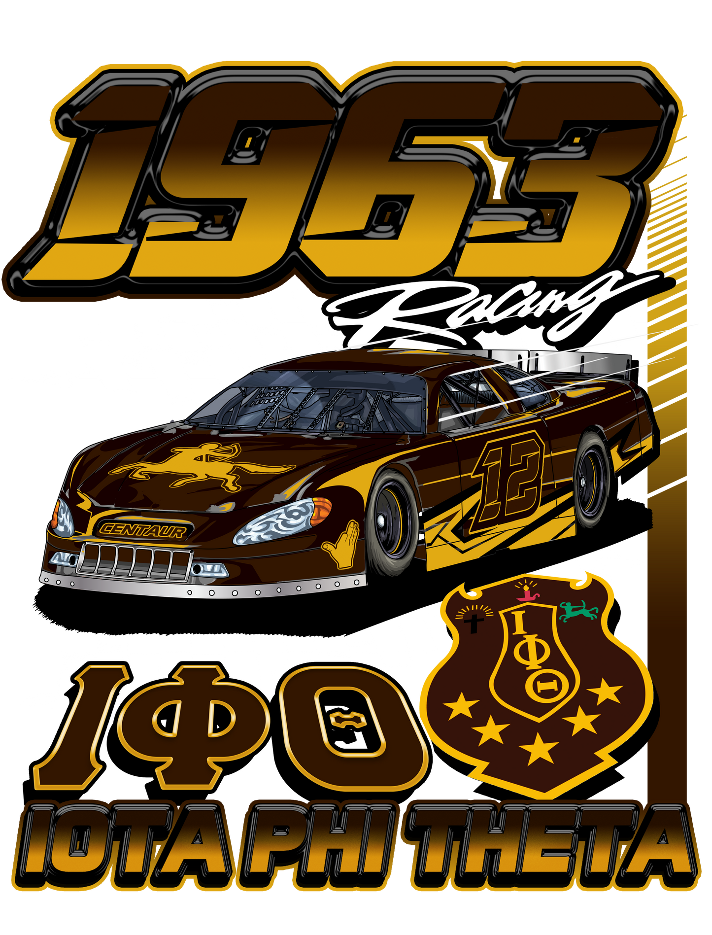 Iota Phi Theta '1963' Racing' Crewneck (Black)