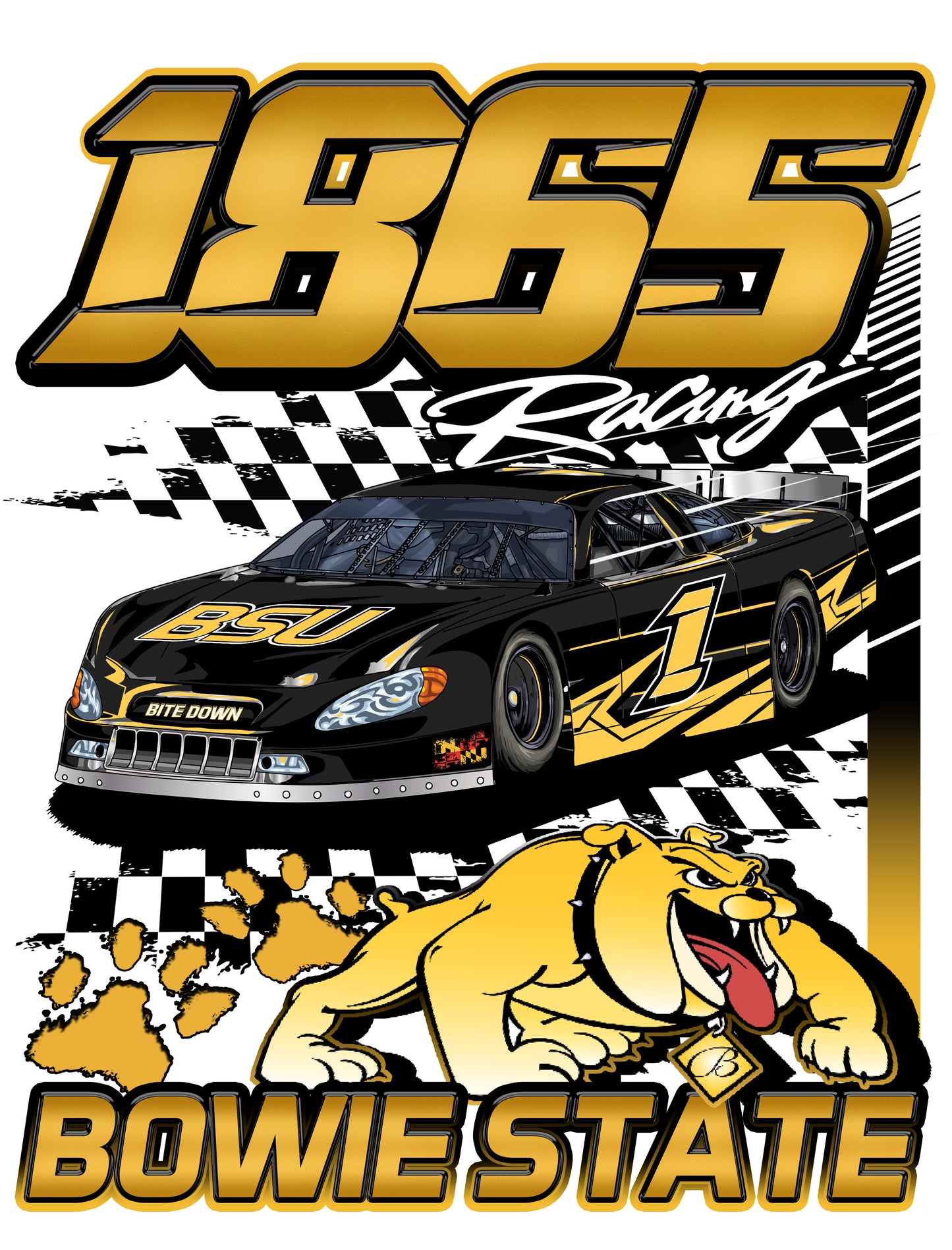 Bowie State '1865 Racing'. (white)