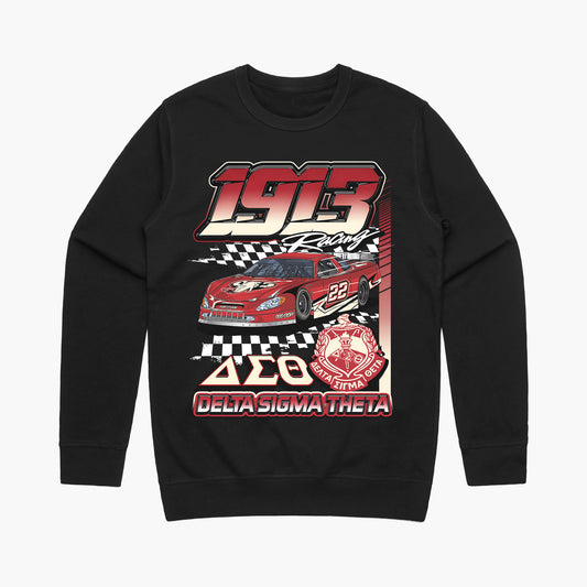 Delta Sigma Theta '1913 Racing' Crewneck (Black)