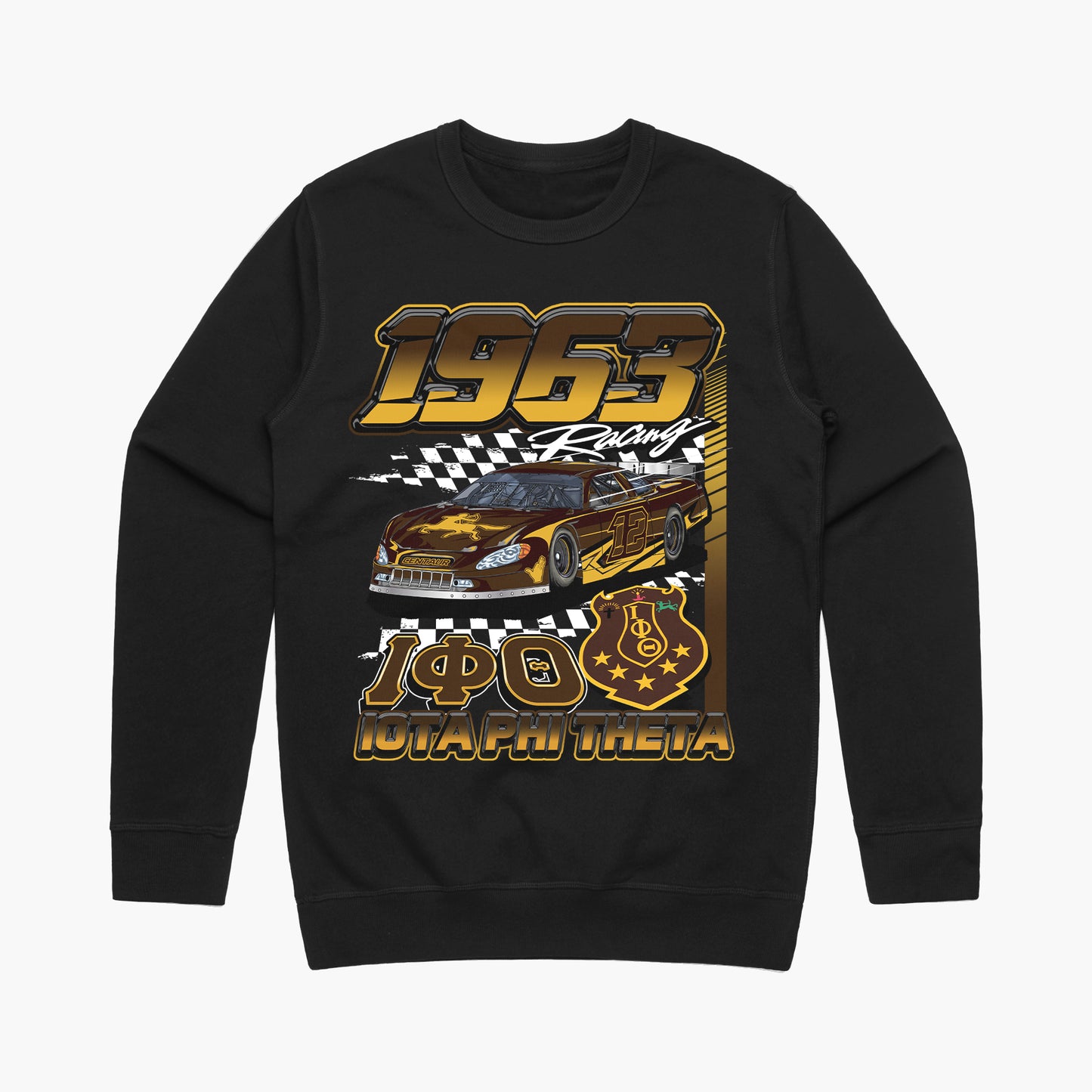 Iota Phi Theta '1963' Racing' Crewneck (Black)