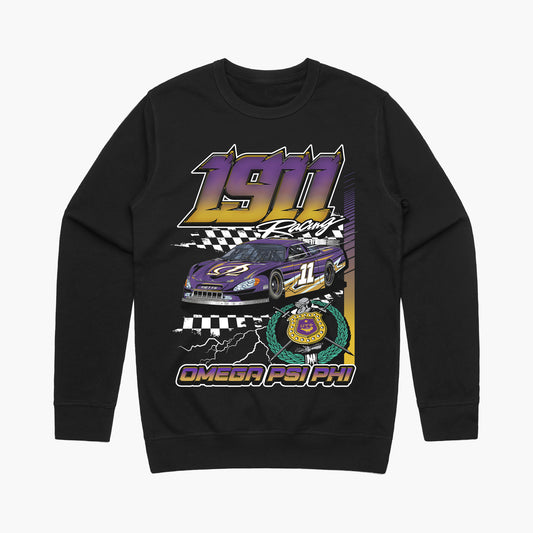 Omega Psi Phi '1911 Racing' Crewneck (Black)