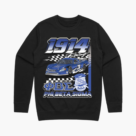 Phi Beta Sigma '1914' Racing' Crewneck (Black)