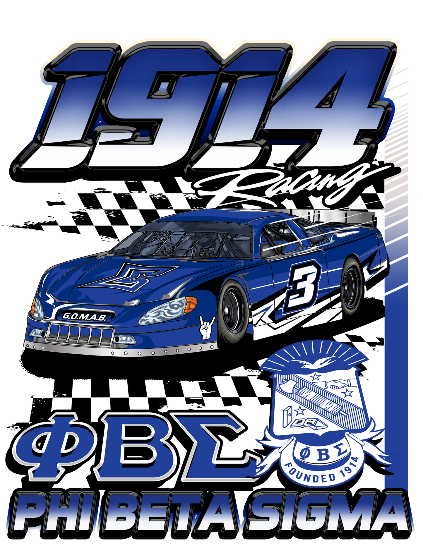 Phi Beta Sigma '1914 Racing'. (shadow)