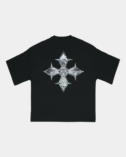 VV5 OG Diamond Cross Drop Shoulder Tee. (black)