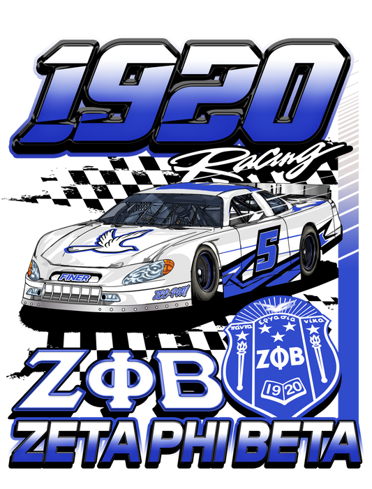 Zeta Phi Beta '1920 Racing'. (white)